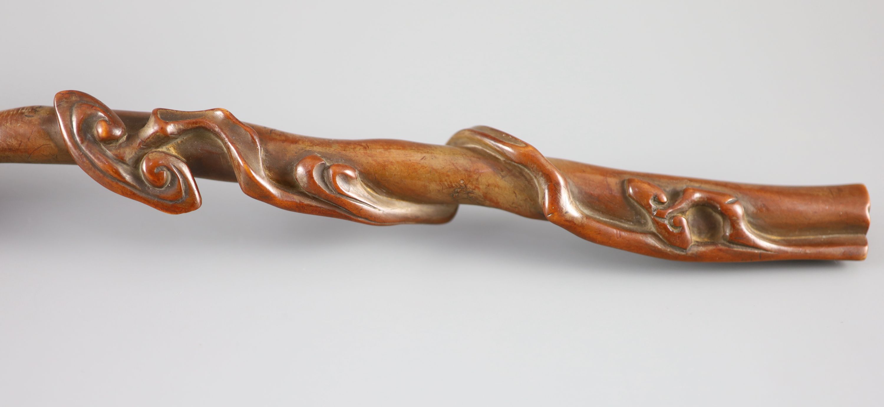 A Chinese boxwood ruyi sceptre, 18th/19th century, 37.5 cm long